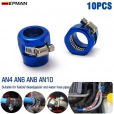EPMAN10PCS AN4/ AN6/AN8/ AN10 Hose Clamp Fuel Pipe Clip Oil Water Tube Hose Fittings Clamps Adapter 